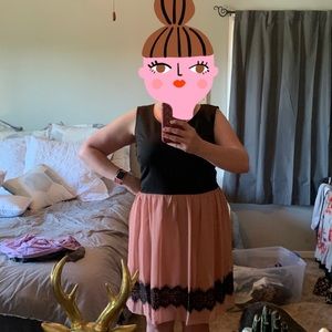 Black and dusty rose dress by En Focus. Size 14